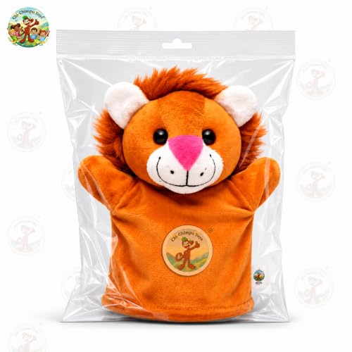 Image of Lion Puppet Soft Hand Puppet for Kids Role Play Storytelling Educational Toy