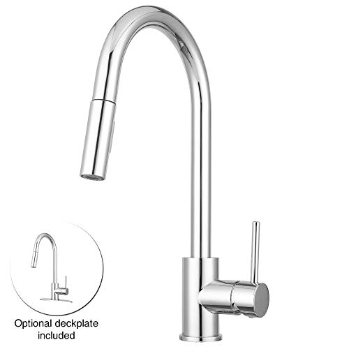 Pacific Bay Bellevue Swivel Kitchen Sink Faucet With In-Line Pull-Down Toggling Sprayer (Chrome) #TOP2