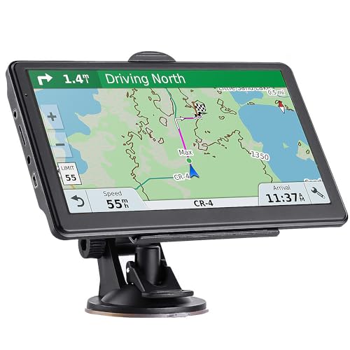 GPS Navigator for Car, Latest 2026 Map 7 inch Touch Screen Car GPS 256-16GB, Voice Turn Direction Guidance, Support Speed and Red Light Warning