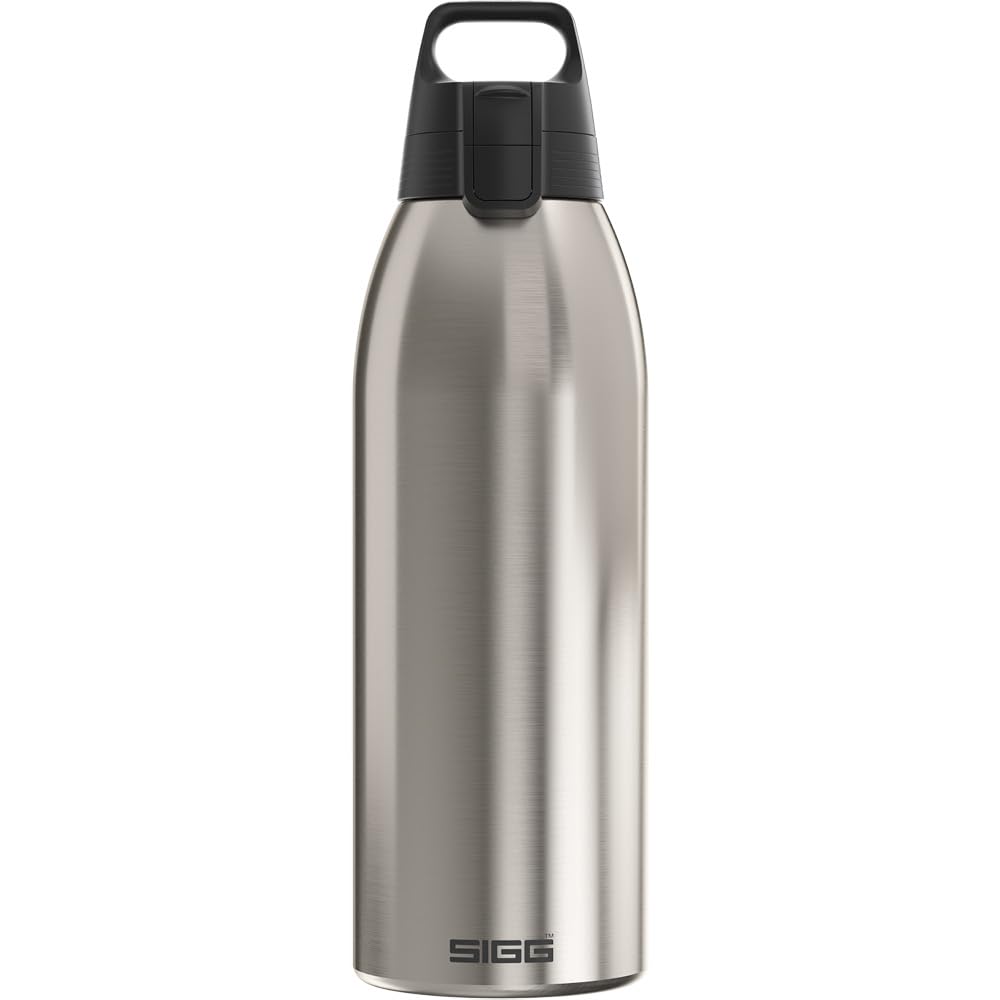 SIGG - Stainless Steel Insulated Water Bottle - Shield Therm One Brushed - Suitable for Carbonated Beverages - Leakproof - Dishwasher Safe - BPA Free - 90% Recycled - for the Outdoor - Silver - 1L — image 1