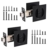 HEYLEAYAR Cerradura de puerta cuadrada de bolsillo para cama/baño, herrajes invisibles para puerta de