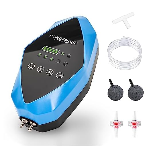 PONDFORSE Quiet AC/DC Aquarium Air Pump for up to 200 Gals Tank, Portable Battery Powered Air Pump with Long 48 Hours Battery Life, 2-Outlet Oxygen Pump for Outdoor Fishing and Emergency