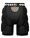 SHINYPRO Protective Padded Shorts for Snowboarding and Skating,Tear Resistance Butt Pad Heavy Duty Protection,All Pads are Removable Black