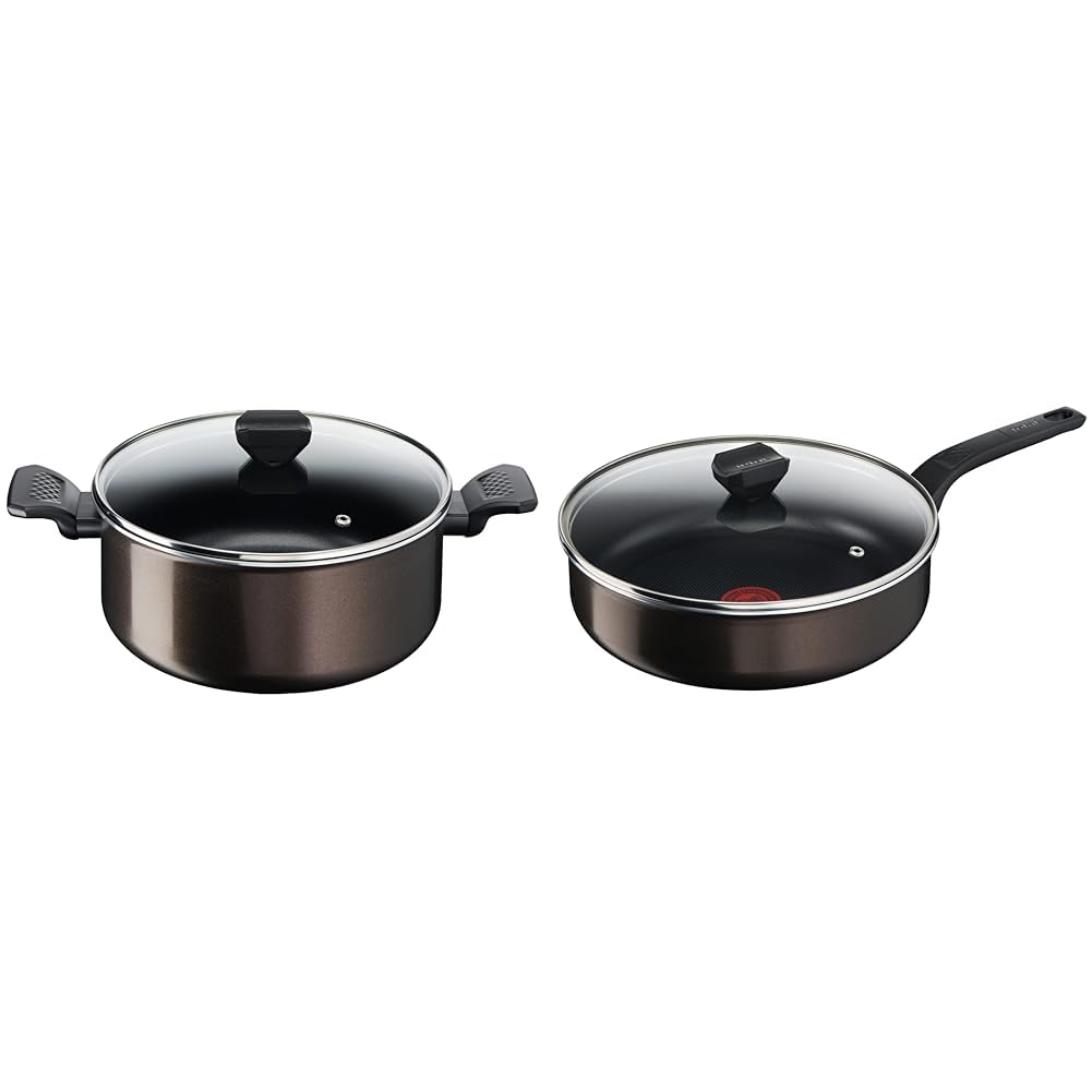 Tefal Faitout 24 cm, sauteuse 4,7 L, antiadhésif, tous feux sauf induction
