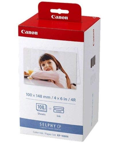 Canon Kp-108In 3 Color Ink Cassette And 108 Sheets 4 X 6 Paper Glossy For Selphy Cp1300, Cp1200, Cp910, Cp900, Cp760, Cp770, Cp780 Cp800. Bonus: Quality Photo Microfiber Cloth #TOP1