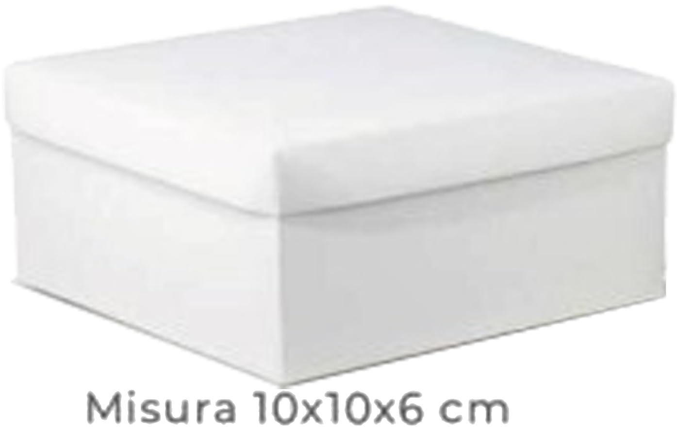 Scatole bomboniere Fondo Coperchio Cartone Bianco scatolina Pieghevole portaconfetti Fai da Te Regalo Matrimonio Comunione Nascita Battesimo Elegante Confezione Cerimonia (50 pz, 10x10x6 cm)