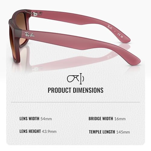 Image of Ray-Ban RB4165 JUSTIN CLASSIC Square Shape Sunglasses for Men with Official Eyewear Kit