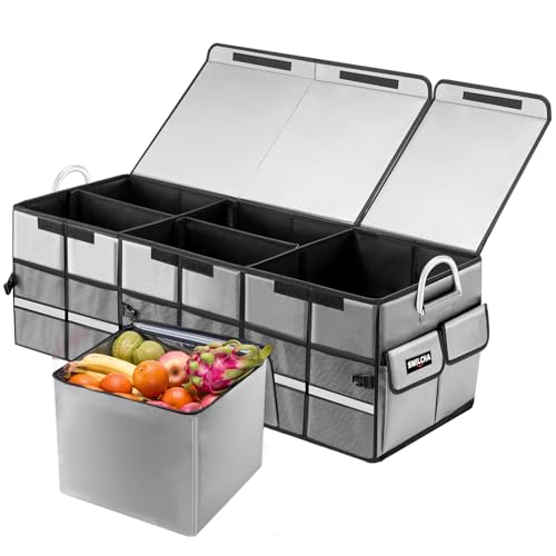 Heavy-Duty Large Trunk Organizer with 26L Cooler, 5 Compartments
