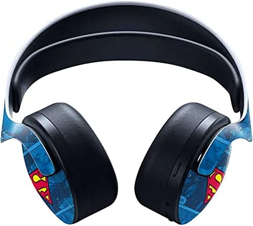 Skinit Decal Gaming Skin Compatible with Pulse 3D Wireless Headset for PS5 - Officially Licensed DC Comics Superman Logo Background Pattern Design