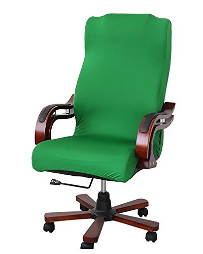 Deisy Dee Slipcovers Cloth Universal Computer Office Rotating Stretch Polyester Desk Chair Cover C064 (Green)