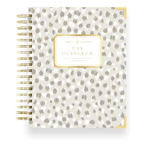 Day Designer 2025 Weekly Planner – Premium Planner for Stylish Organization. Combines Weekly & Monthly Calendars, Daily Schedule, Notes Pages, Goal Setting, Stickers, Pocket & More. Elegant Laminated Cover with Gold Accents (Chic Design) Cover