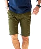 [VICCI] (ビッチ) ハーフパンツ メンズ おしゃれ ブランド ショートパンツ チノパン 半ズボン 短パン ハーパン ツイル コットン 膝上 ひざ上 無地 細身 シンプル ゴルフ カジュアル ユニセックス ファッション VIB14-04【-】 (44(M), 72(OLV/オリーブ))
