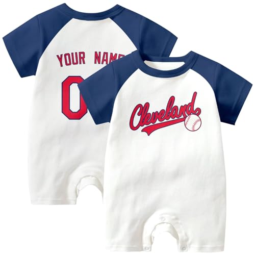 Image of KREDE Baby Clothes Unisex Bodysuit White Custom Name Number for Baby Boys