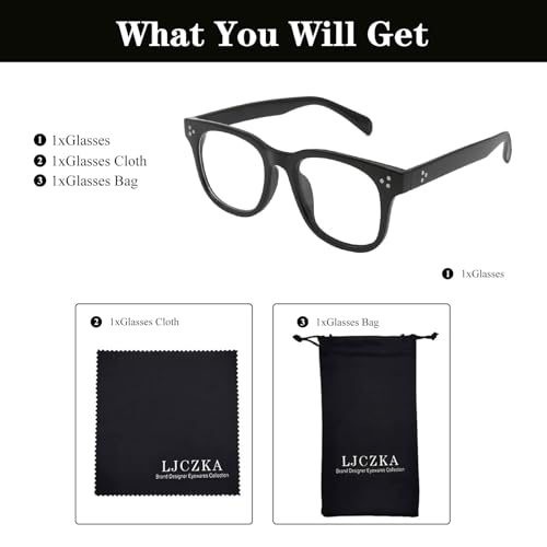 Image of LJCZKA Blue Light Blocking Glasses for Women Men Retro Square Frame Computer Gaming Glasses Anti Eyestrain Eyeglasses
