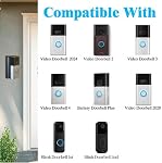 Adjustable (30 to 55 Degree) Video Doorbell Angle Mount for Most Video Doorbells, Widen Viewing Range Doorbell Corner Door Mount Wedge Kit (Matte Black)