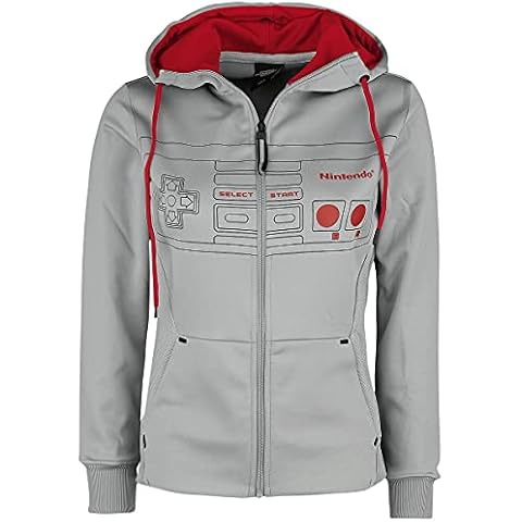 Nintendo NES Entertainment System - Controller Frauen Kapuzenjacke grau/rot XL Cover