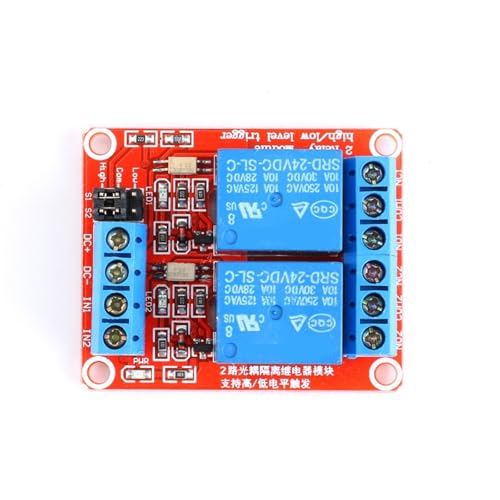 Relais 24V 2 canaux rouge à isolation optique et double mode de signal