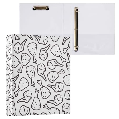 CTYSHTDL 3 Ring Binder Black Fried Chicken Print 1.5 Inch...