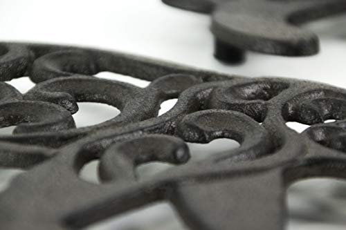 Set Of 2 Black Enamel Cast Iron Bear Kitchen Trivets Lodge Decor #TOP2