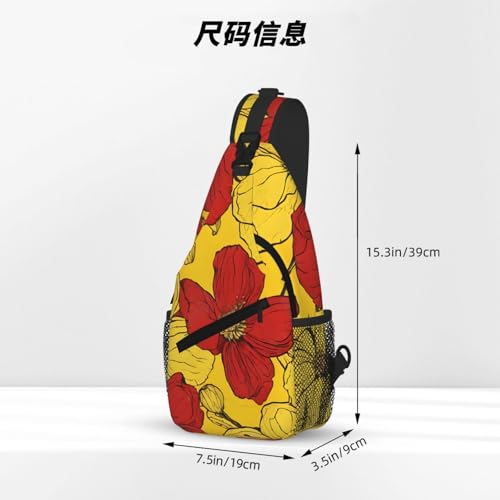 Pretty Poppy Flowers Print Cross Chest Bag Diagonally - High-Capacity For Short Trips, Work, And Daily Use4