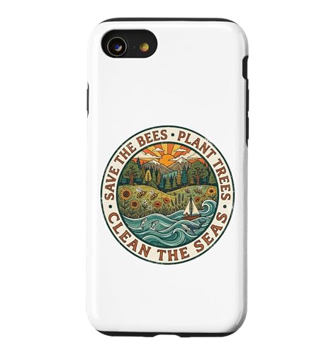 Save The Bees Plant Trees Clean The Sea �X�}�z�P�[�X iPhone SE (2020) / 7 / 8 �p