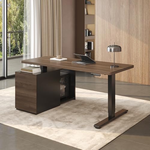 FLEXISPOT 60' Executive Standing Desk with Drawers & PC Case, Secretary Desk with Dual Motor Lift,...