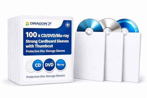 100 x CD DVD Carton robuste manches par Dragon Trading®