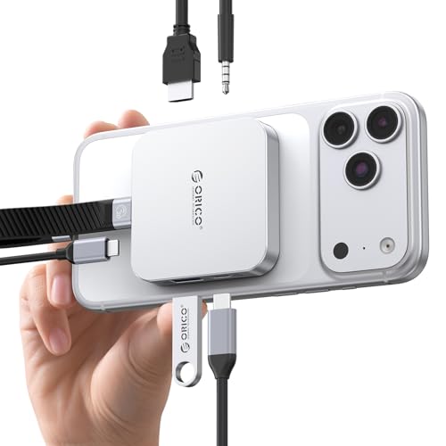Docking Station USB-C Magnetica, Custodia SSD M.2 NVMe, Dockingstation 6 in 1 con HDMI 4K@60Hz, PD 100W, USB-A/USB-C 10 Gbps, Audio, Hub USB-C Dockingstation per iPhone/Pro Max/Dell Lenovo MG5