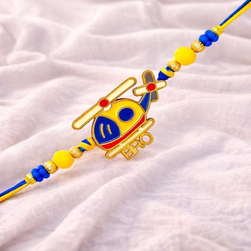 Image of Riddhika Ventures Premium Multicolour Meenakari Stylish Kids Rakhi Gifts for Brother, Sister with Roli Chawal and Greeting Card