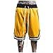 Produktbild Xmiral Shorts Herren Reißverschluss Taschen Kordelzug Streifen Sports Kurze Hose Training Shorts Fitness Beachshorts Mode Shorts(Gelb,L)