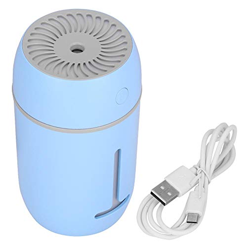 Garosa Portable USB Mini Humidificador Cool Mist Difusor Ultrasónico con Luz Led para Viajes en Coche Oficina de Escritorio Dormitorio Yoga(Blue)