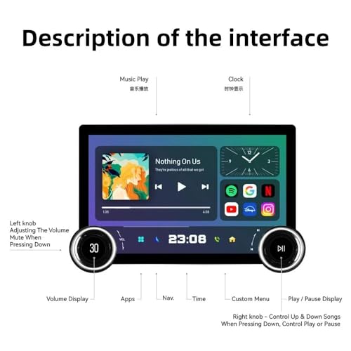 Image of AUTO SNAP 10.1 Inch FHD Diamond Series 2K Car Android Stereo Touch Screen 4+64 4G WiFi Wireless Carplay Android Auto GPS Navigation Bluetooth 36 DSP Band with Universal Frame