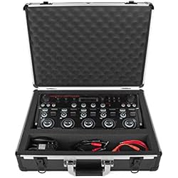 Maletin Boss Analog Cases UNISON Case para el Boss RC-505 (maletín de transporte, protección de esquina de aluminio, tapa acolchada con asa, compartimentos de almacenamiento de cables), negro