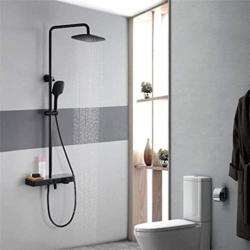 Douche de tête carrée noire pour une salle de bain moderne et relaxante à l'eau chaude