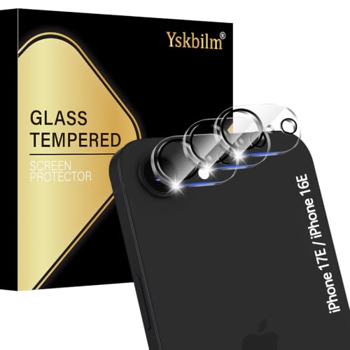 Yskbilm (3 Pack) Camera Lens Protector for iPhone 17e / iPhone 16e Anti Scratch Bubble Free Tempered Glass Screen Protecto