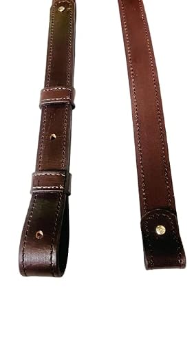 1 1/4" Wide_Buffalo Leather Rifle Gun Sling Crazy Horse/Hand Stitched 1 1/4" Wide Rifle Sling Adjustable Strap #TOP5