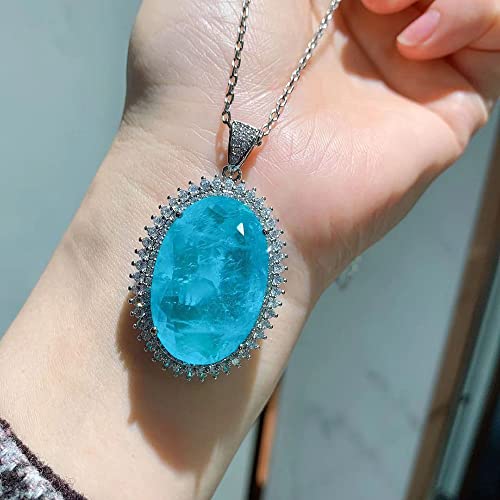 Mariage pendant collier pour femmes aquamarine bijou pierre bleue S