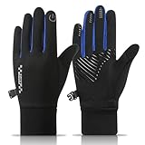 【暖かさ100%】 防寒手袋 手袋 キッズ 【撥水加工技術・動きやすい中厚手】 防寒グローブ 子供用手袋 タッチパネル対応 防風 保温 男の子 滑り止め 自転車グローブ サッカー手袋 インナー手袋 スポーツ 通学 (K-ブルー, L)
