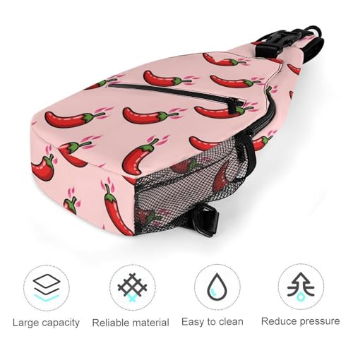 Bolso bandolera rojo para mujer y hombre miniatura 5