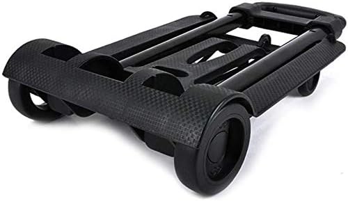 Lightweight Portable Folding Travel Trailer Cart - Multifunctional Hand Trolley for Easy Mobility, Shopping & Storage - Compact Black Luggage Carrier