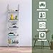 Tangkula Ladder Shelf, 5-Tier Multifunctional Modern Wood Plant Flower Book Display Shelf, Home Office Storage Rack Leaning Ladder Wall Shelf (White, 1)