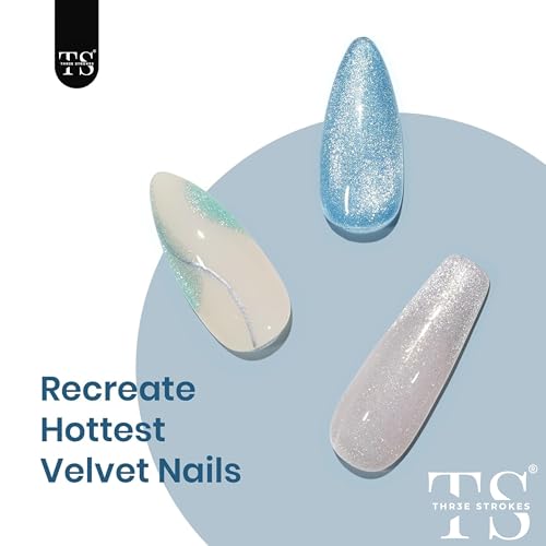 Image of THR3E STROKES Cat Eye Gel Nail Polish Set for Pink Brown Glitter Holographic Cat Eye, Shimmery Finish 7.5Ml Salon Gel Manicure and Nail Art DIY at Home, Bright Moonlight (ASTEROID)
