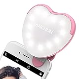 JANCHUN GVM-520S-B2B Selfie Ring Light, Rechargeable Heart-Shaped LED Camera Light With 3 Levels Of Brightness, Pink