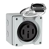 Muelnmey 50Amp Power Outlet Box,125/250Volt NEMA 14-50R Receptacle Outdoor dustproof and Weatherproof for Electric Vehicles, generators, Welding Machines, etc.ETL Listed