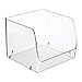 mDesign Modern Stackable Plastic Open Front Dip Storage Organizer Bin Basket for Kitchen Organization - Shelf, Cupboard, Cabinet, and Pantry Organizing Decor - Ligne Collection - 4 Pack - Clear