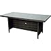 Produktbild Lesli Living Tisch Tafel Kaffeetisch Esstisch Garten 160 cm / 180 cm grau/schwarz Tischplatte aus Glas (160x90x74 cm)