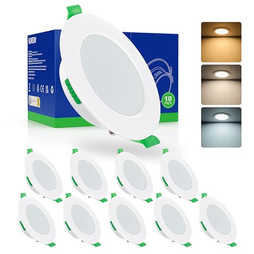 Lot De 6 Spots LED Encastrables Extra Plats 6W - 4500K Blanc Neutre - IP44 Étanche - Pour Salle De Bain Et Plafond
