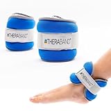 THERABAND Ankle Weights, Comfort Fit Wrist & Ankle Cuff Weight Set, Adjustable Walking Weights for Cardio, Home Workout, Ankle Strengthening & Physical Therapy, Blue, 2.5 lb. Each, Set of 2, 5 Pounds