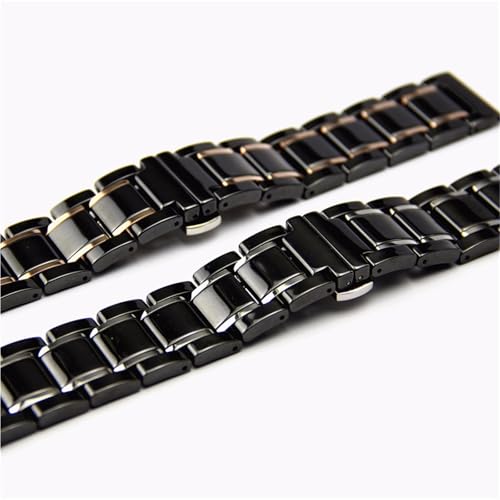 Bracelet de montre en céramique universel avec boucle déployante acier solide - 6