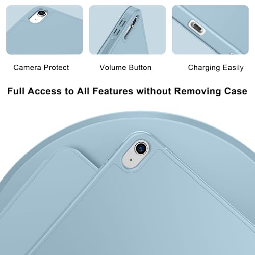 Image of ToaPoia Case for iPad (A16) 11 Inch 2025 /iPad 10th Generation 10.9 Inch 2022, Slim Trifold Stand Protective Cover with Pencil Holder and Soft TPU Back,Support Auto Sleep /Wake (Light Blue)